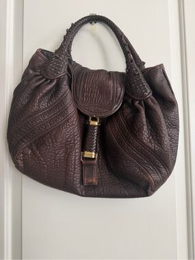 Fendi Leather Vintage Spy Bag Brown
